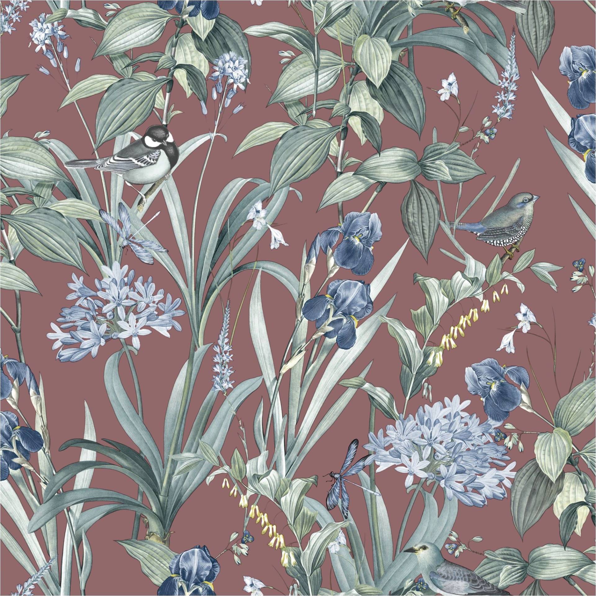 Vliestapete M64790D Botanique Rot Blumen Vögel Vlies 1.06 x 10.05 m Ugépa Vliestapete M64790D Botanique Rot Blumen Vögel Vlies 1.06 x 10.05 m Ugépa von UGÉPA