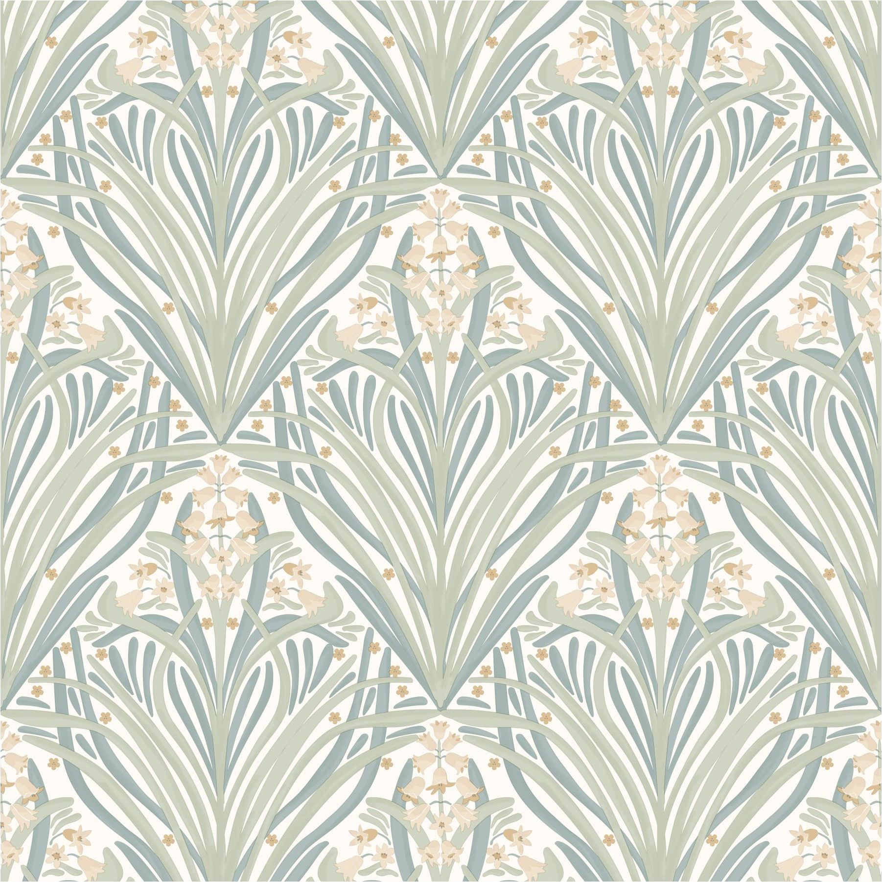 Vliestapete M66124 Elegance Grün Art Deco Blumen Vlies 0.53 x 10.05 m Ugépa von UGÉPA