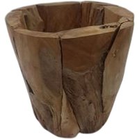 Übertopf Teak Holz B: 30 cm H: 30 cm Unikat Handarbeit von UGG Chemnitz