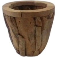 Übertopf Teak Holz massiv B: 30 cm H: 30 cm Unikat Handarbeit von UGG Chemnitz