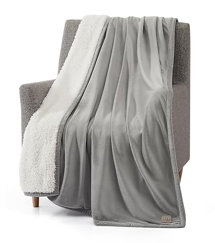 UGG 01465 Bliss Sherpa Vollständig wendbare Überwurfdecke für Couch oder Bett, maschinenwaschbar, pflegeleicht, weicher Plüsch, luxuriöse übergroße Akzentdecken, 178 x 127 cm, Versiegelung von UGG