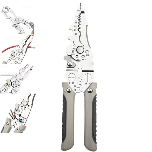 UGIF Multifunctional Wire Stripper, Multifunktionale Abisolierzange Crimper Kabelschneider Zange, Elektriker-Zange, Professionelle Elektriker Zangenwerkzeuge Und Kabelabisolierer von UGIF