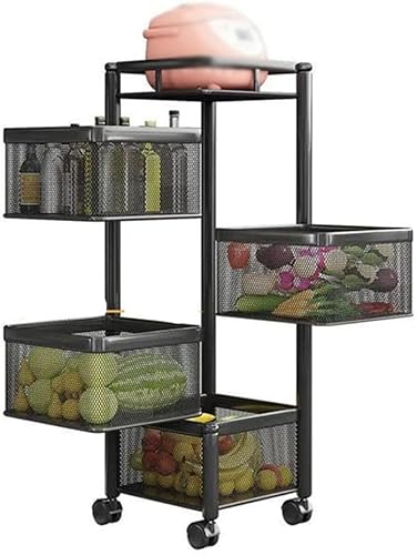 UGIUTLVY Mehrschichtiges Küchenregal, Lagerregal, Gemüse- und Obstkorbwagen, multifunktional von UGIUTLVY