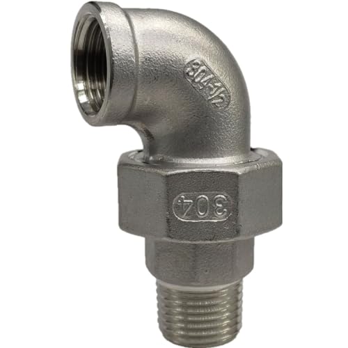 1/4 "3/8" 1/2 "3/4" 1 "1-1/4" 1-1/2 "2" BSP Männlich Weiblich Union Scoket Ellenbogen 90 Grad Koppler 304 Edelstahl Fitting Anschluss(Color:Female To Male,Size:ELBOW_1-1/2") von UGLYAF