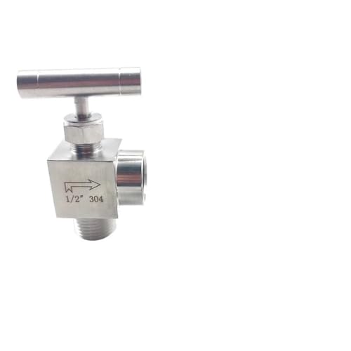 1/8" 1/4" 3/8" 1/2" BSPT/NPT weiblich männlich Ellenbogen 90 Grad Nadelventil Kran 304 Edelstahl Durchflusskontrolle mit One-Shape-Griff(1/8",BSPT_FEMALE TO FEMALE) von UGLYAF