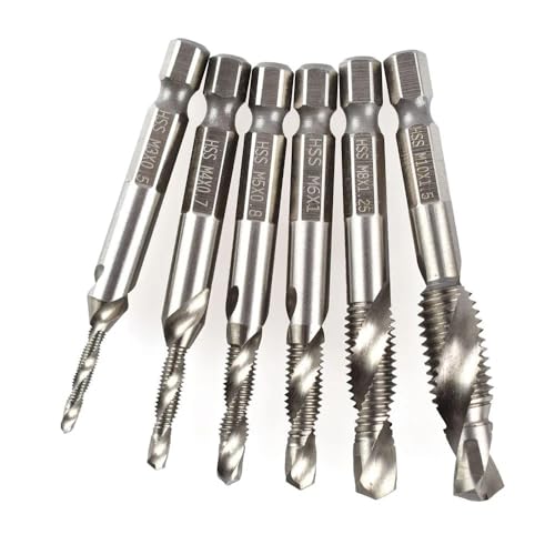 Neue 6 teil/satz Hand Tippen Hex Schaft HSS Schraube Spirale Spitze Gewinde Metric Stecker Bohrer Bits Tippen M3 M4 m5 M6 M8 M10 Hand Werkzeuge von UGLYAF