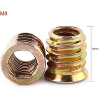 20 Stück M8 Sechskantmuttern mit Gewinde aus Zinklegierung, Sortiment an Einlegemuttern aus Zinklegierung (M8 x 15 mm) – RWEx-Sechskantmutter von UGREAT