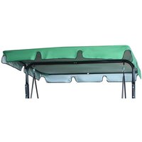 210D Ersatzdach für Gartenschaukel, wasserdichtes Schaukeldach für Schaukelstuhl, Ersatz-Anti-UV-Gartenschaukel-Sonnenschutz (grün, 249 x 185 x 18 von UGREAT