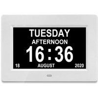 7-Zoll-LCD-Digitaluhr, Kalender mit Datum, Tag und Uhrzeit, nicht abgekürzte Uhr, automatische Dimmfunktion, 8 Sprachen, HD-Anzeige, Erinnerung für 7-Zoll-LCD-Digitaluhr, Kalender mit Datum, Tag und Uhrzeit, nicht abgekürzte Uhr, automatische Dimmfunktion, 8 Sprachen, HD-Anzeige, Erinnerung für von UGREAT