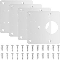 Aktion, 4 Stück Schrankscharnier-Reparaturplatten, Scharnier-Reparaturhalterungen mit Loch und Befestigungsschrauben, Edelstahl für Schranktüren und von UGREAT