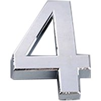 Ugreat - cm große Türnummer mit selbstklebender Basis aus spritzgegossenem abs, verzinktes digitales Schild, silberne Hausnummer [4] von UGREAT