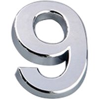 Ugreat - cm große Türnummer mit selbstklebender Basis aus spritzgegossenem abs, verzinktes digitales Schild, silberne Hausnummer [9] von UGREAT