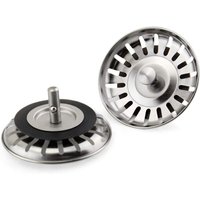 Ugreat - Edelstahl-Filterstopfen für Küchenspüle, 78 mm, Abflussabdeckung, verbesserter Küchenabfallfilterstopfen, 1 Filterstopfen aus Stahl für von UGREAT