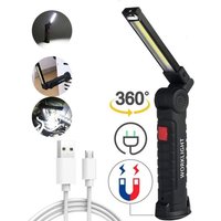 LED-Arbeitsleuchte – USB wiederaufladbar – 3 W – 360° drehbar – COB-LED – magnetisch – Taschenlampe – Schwarz von UGREAT