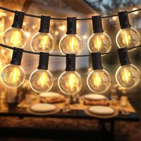 Lichterketten, 15 m Außen-Lichterkette, LED-Außen-Lichterkette mit 26 E12 G40-Kunststoffbirnen im Freien, IP45 wasserdichte Lichterkette für Garten, von UGREAT