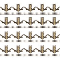 Ugreat - Möbelbein 33 x 30 mm Klinkenfederscharnier, kleines Sieben-Zeichen-Scharnier, 20 Stück pro Packung (Bronzefarbe) von UGREAT