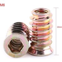 Packung mit 20 Stück M6-Sechskantmuttern mit Gewinde aus Zinklegierung, Sortiment an Einsatzmuttern aus Zinklegierung (M620 mm) – RWHex-Mutter von UGREAT
