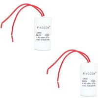 Ugreat - Rabatt, 2 Stücke CBB60 ac 450 v Zylindermotor Betriebskondensator Leiter 2 DrähteCBB60 【6UF】 von UGREAT