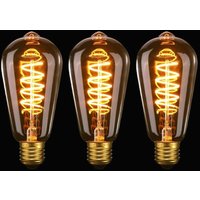 Rabatt, 3er-Pack dimmbare Vintage-Edison-LED-Glühbirne, 3 W, spiralförmig, flexibles LED-Filament, E27, LED-Glühlampe, Schraube, ST64, Rabatt, 3er-Pack dimmbare Vintage-Edison-LED-Glühbirne, 3 W, spiralförmig, flexibles LED-Filament, E27, LED-Glühlampe, Schraube, ST64, von UGREAT