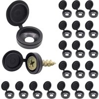 Schraubenabdeckung, 100 weiß/schwarze Kunststoff-Schraubkappen, Schraubenschutzabdeckung für Zuhause, Möbel, Schraubenabdeckung für Wände, Schränke, Schraubenabdeckung, 100 weiß/schwarze Kunststoff-Schraubkappen, Schraubenschutzabdeckung für Zuhause, Möbel, Schraubenabdeckung für Wände, Schränke, von UGREAT