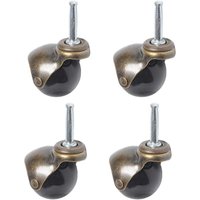 Set mit 4 um 360 Grad drehbaren Lenkrollen, Kugelrolle mit Griffringschaft und oberer Platte von UGREAT