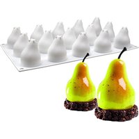 Silikonform in Birnenform mit 15 Mulden für Mousse-Kuchen, französische Desserts, 3D-Silikonform, antihaftbeschichtete Kuchendekorationsform von UGREAT