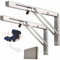 Stück 500 mm klappbare Wandhalterung, 304 Edelstahl-Werkbank-Klapphalterung, klappbare Halterung, silberne Wandhalterung von UGREAT