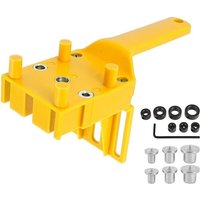 Aktion, Lot Dübelbohrlehre, Dübelbohrlehre aus Holz mit Parallelanschlag, Dübellehrensatz mit Dübelzentrierung 6 mm/8 mm/10 mm (15 Stück, gelb), von UGREAT