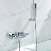 Badewannen-Mischbatterie, Wasserfall-Wand-Badewannen-Wasserhahn, Badezimmer, wc Dusche und Badewanne Duschkopf und -element Duschkopf (1504) von UGREAT