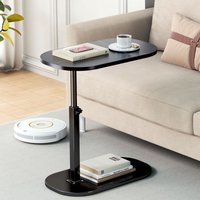 Ugreat - C-förmiger Beistelltisch, schmaler, höhenverstellbarer Beistelltisch, um 360° drehbares TV-Tablett, verschiebbare Sofatische unten, wendbare von UGREAT