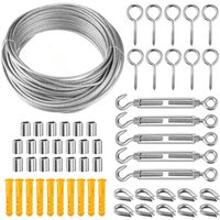 Edelstahlseil zum Aufhängen, 50 m Drahtseil, Kletterpflanzen-Spalier-Set, Metallkabel für Treppengeländer – 5, aafgvc von UGREAT