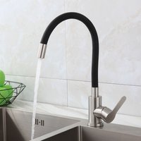 Küchenmischbatterie mit flexiblem und formbarem Silikonschlauch, 360° drehbar, Küchenmischbatterie aus Edelstahl (Schlauch nicht im Lieferumfang Küchenmischbatterie mit flexiblem und formbarem Silikonschlauch, 360° drehbar, Küchenmischbatterie aus Edelstahl (Schlauch nicht im Lieferumfang von UGREAT