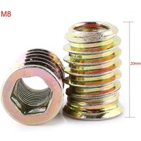 Packung mit 20 Stück M8-Sechskantmuttern mit Gewinde aus Zinklegierung, Sortiment an Einsatzmuttern aus Zinklegierung (M820 mm) – RWHex-Mutter von UGREAT