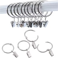 Vorhangzubehör, 30 Stück Vorhangringe mit Clips, starke Gardinenklammern, Haken am Spannstangenhalter, Metallösen mit Innendurchmesser, dekorative Vorhangzubehör, 30 Stück Vorhangringe mit Clips, starke Gardinenklammern, Haken am Spannstangenhalter, Metallösen mit Innendurchmesser, dekorative von UGREAT