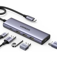 5in1 Multifunktions-HUB-Adapter USB-C 3x USB-A HDMI 4K PD 100W grau 5in1 Multifunktions-HUB-Adapter USB-C 3x USB-A HDMI 4K PD 100W grau von UGREEN