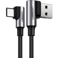 Abgewinkeltes USB - USB-C QC 3.0 Kabel 3A 1m grau von UGREEN