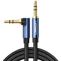 Ugreen gewinkeltes AUX-Kabel 2 x Miniklinke 3,5 mm 1,5 m blau (AV112) von UGREEN