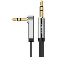 Ugreen flaches abgewinkeltes AUX-Audiokabel 3,5 mm Miniklinke 0,5 m schwarz (AV119 10596) von UGREEN