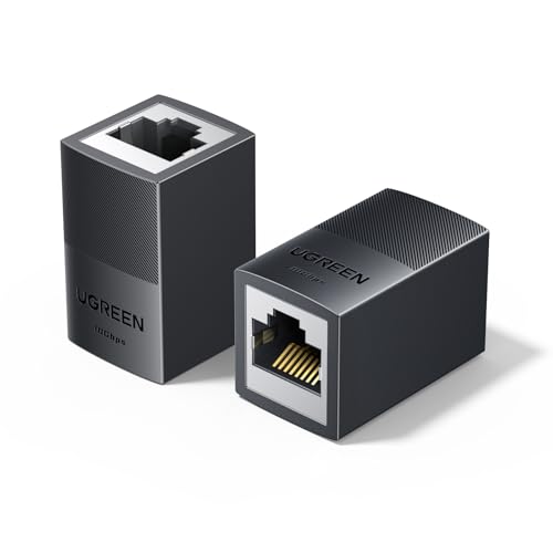 UGREEN 10Gbps RJ45 Kupplung POE LAN Kabel Verlängerung LAN Verbinder Netzwerkkabel Verbinder Unterstützen POE mit Abschirmfunktion kompatibel Cat7/ Cat6/ Cat5e/ Cat5（Schwarz-2 Stück） von UGREEN
