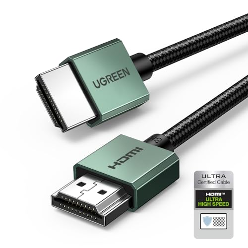 UGREEN 8K Flexibles und Schlankes HDMI Kabel, HDMI 2.1 Kabel 10K 8K 60Hz 4K 120Hz DynamicHDR, HDCP, eARC, High Speed 48Gbps Aluminium kompatibel mit PS5/PS4, Xbox Series X/S/HDTV Projektor (1M) von UGREEN