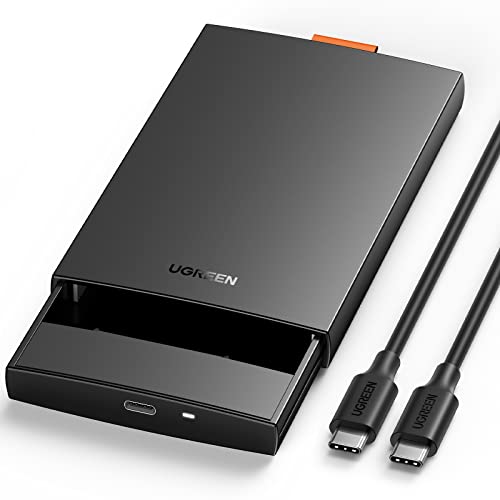 UGREEN 2 5 Zoll Festplattengehäuse USB C 3.1 Gen 2 auf SATA III bis zu 6Gbps Gehäuse für 2,5 Zoll SSD und HDD in Höhe 9.5mm 7mm UASP Externes Case für 2.5 Zoll Festplatten mit USB C zu USB C Kabel von UGREEN