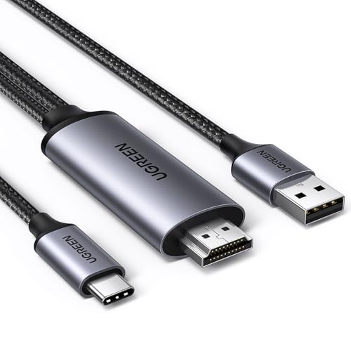 UGREEN HDMI auf USB C Kabel 4K@60Hz 1080P@120Hz HDMI 2.0 Typ C Thunderbolt Adapter mit USB A Stromkabel HDR HDCP Kompatibel mit PS5 PS4 Xbox Serie X S Switch Laptop PC MacBook (2M) von UGREEN