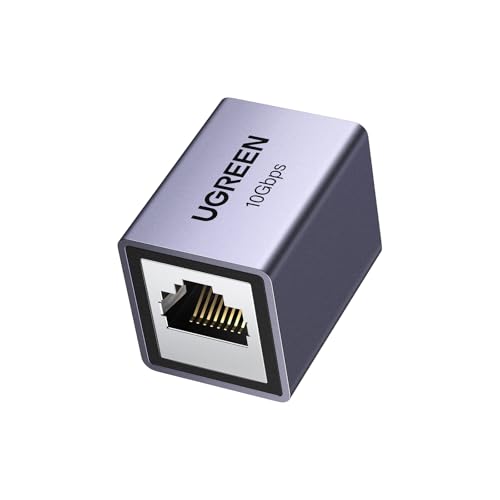 UGREEN LAN Kabel Verlängerung RJ45 Kupplung 10 Gigabit LAN Verbinder Ethernet Netzwerkkabel Verlängerung Cat7/ Cat6/ Cat5e/ Cat5（Grau-1 Stück） von UGREEN