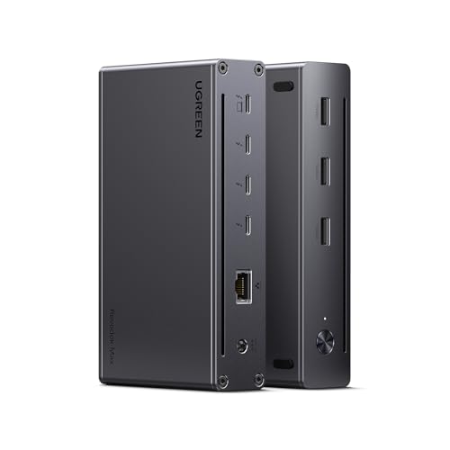 UGREEN Revodok Max 208 Thunderbolt 4 Dock 40Gbps 8-in-1 Docking Station 3*Thunderbolt 4 (Dual 4K@60Hz, Single 8K Display), 85W Aufladen für Laptop, Gigabit Ethernet, kompatibel mit M4 Pro Mac mini von UGREEN