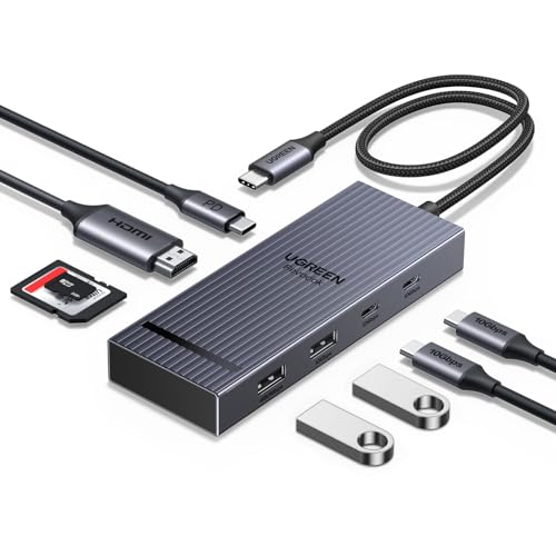 UGREEN Revodok Pro 10Gbps USB C Hub, USB C Adapter mit HDMI 4K@60Hz, Docking Station mit USB-A 3.2, 2*USB-C 3.2, SD/TF Kartenleser, PD 100W Kompatibel mit MacBook, Surface, iPad Pro und mehr UGREEN Revodok Pro 10Gbps USB C Hub, USB C Adapter mit HDMI 4K@60Hz, Docking Station mit USB-A 3.2, 2*USB-C 3.2, SD/TF Kartenleser, PD 100W Kompatibel mit MacBook, Surface, iPad Pro und mehr von UGREEN