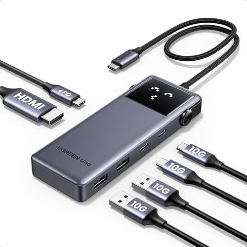 UGREEN UNO USB C Hub 10Gbps 4K@60Hz HDMI Intelligentes LED-Display USB C Adapter 2*USB A & 2*USB C Multiport Adapter PD 100W Kompatibel mit iPhone 16, iPad Pro/Air, MacBook Pro/Air, Steam Deck usw. UGREEN UNO USB C Hub 10Gbps 4K@60Hz HDMI Intelligentes LED-Display USB C Adapter 2*USB A & 2*USB C Multiport Adapter PD 100W Kompatibel mit iPhone 16, iPad Pro/Air, MacBook Pro/Air, Steam Deck usw. von UGREEN