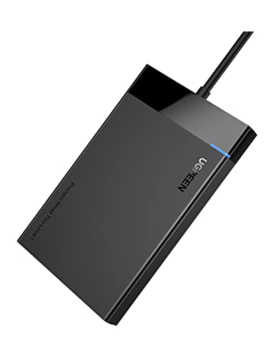 UGREEN Festplattengehäuse 2,5 Zoll USB 3.0 Externes Gehäuse UASP , Festplatte Gehäuse für 2 5 Zoll SATA SSD und HDD in Höhe 9.5mm 7mm USB Case mit USB 3.0 Kabel, werkzeugfreie Montage von UGREEN