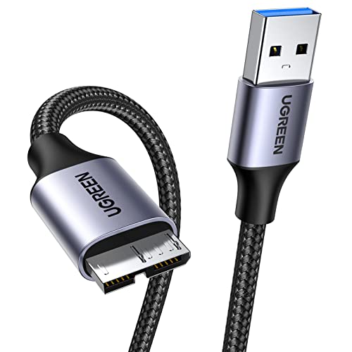 UGREEN USB 3.0 Micro B Kabel USB 3.0 Stecker auf Micro B Stecker Datenkabel für externe Festplatten Seagate, Toshiba Canvio, Western Digital (WD), My Passport, Galaxy S5, Note 3/ Pro 12.2 usw. (1m) von UGREEN