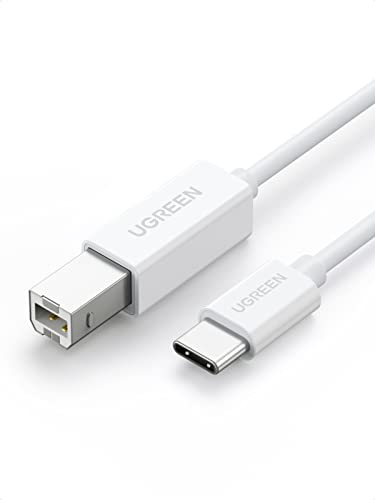 UGREEN USB C Druckerkabel 1m Weiß USB C auf B Scannerkabel Drucker Kabel kompatibel mit MacBook Air, MacBook Pro, iMac, iPad, HP, Dell usw. von UGREEN