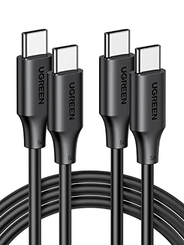 UGREEN USB C Kabel 100W 2 Stück Ladekabel USB C auf USB C 5A/20V PD 3.0 PPS kompatibel mit iPhone 16/15, M3 MacBook Pro/Air, iPad Pro/Air 2024, Galaxy S24 Ultra, A55, Pixel 9/8 Steam Deck usw. (0.5M) von UGREEN